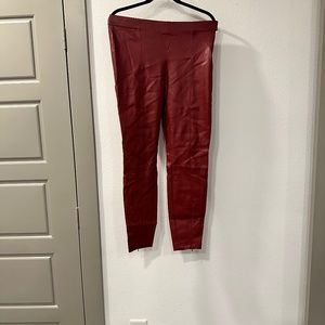 Faux leather red pants